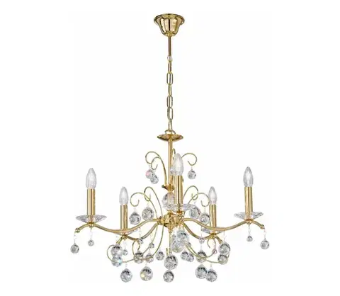 Svietidlá Kolarz 3234.85.3.KoT- Krištáľový luster na reťazi CARMEN 5xE14/60W/230V 24K zlato 3234.85.3.KoT