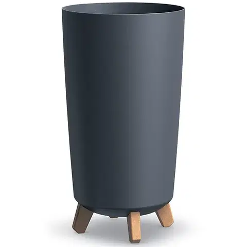 Kvetináče a truhlíky NABBI DGTL240 plastový kvetináč na nožičkách 23,9 cm antracit