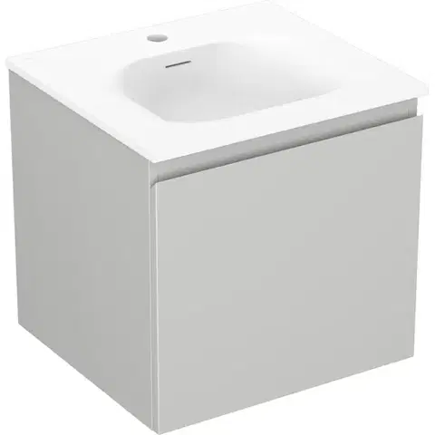 Kúpeľňový nábytok MEXEN/S - Orio kúpeľňová skrinka 50 cm s umývadlom Vela, 1 šuplík, šedá mat/biela mat 91A10-05047-1-BF62-W23M01