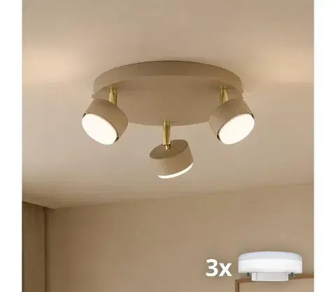 Svietidlá BRILAGI - LED RGB Stmievateľné bodové svietidlo MONO 3xGX53/14W/230V Wi-Fi Tuya béžová/zlatá BG5742+3xIM1490