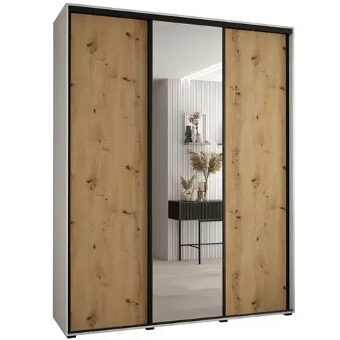 Šatníkové skrine Skriňa 45 Canaris 3 190 biela/artisan/čierna