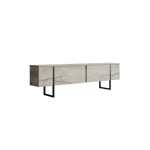 Konferenčné stolíky Televízny stolík Luxe Travertine and Black