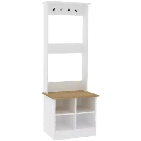 Nemý sluha Vešiak s botníkom Mare White and Sapphire Oak