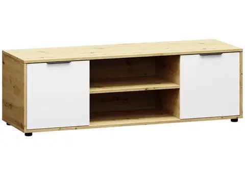 TV stolíky NABBI Neston TV-E-2D tv stolík biela / dub wotan