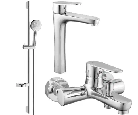 Sprchy a sprchové panely MEXEN/S - Kama DS75 Set umývadlové a vaňové batérie s príslušenstvom, chróm 72513DS75-00