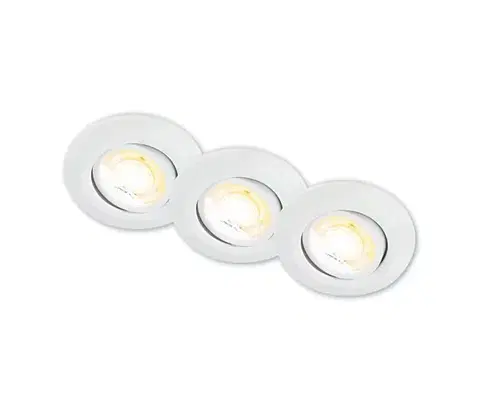 Svietidlá Briloner 7586036 - SADA 3xLED Kúpeľňové podhľadové svietidlo KLIRA LED/4,9W/230V IP23 biela 7586036