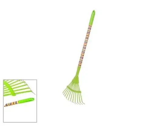 Detské náradie a nástroje Kinekus Hrable detské kovové lamelové, farebné pruhy, 76cm