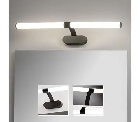 Kúpeľňové zrkadlá Brilagi - Kúpeľňové zrkadlové osvetlenie TUBEO LED/8W/230V 60 cm IP44 čierna FG-M1-C07-600-BLK