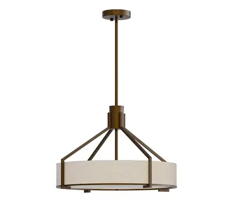 Svietidlá Open Design OR85648 - Luster na tyči DORETTO 4xE27/15W/230V, priemer 50 cm, hnedá/béžová OR85648