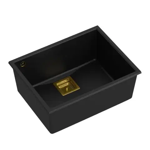 Kuchynské drezy Quadron Quadron - Granitový drez DAVID 50 Black Oceľ HQD5542U7-BS