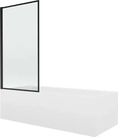 Sprchové dvere MEXEN/S - Vega obdĺžniková vaňa 170 x 70 cm s panelom + vaňová zástena 70, čierna vzor 550117070X9307017070
