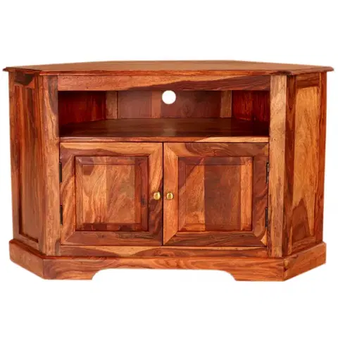 TV stolíky TV stolík rohový 110x70x50 indický masív palisander