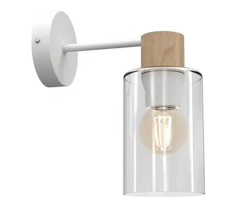 Svietidlá  Nástenná lampa MADERA 1xE27/60W/230V biela/drevo MLP8553