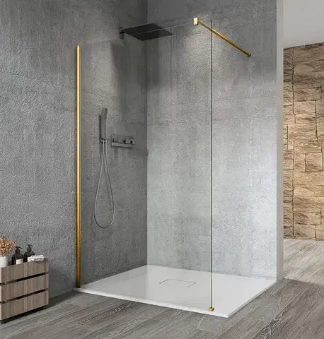Sprchové dvere GELCO - VARIO GOLD jednodielna sprchová zástena na inštaláciu k stene, číre sklo, 1300  GX1213GX1016