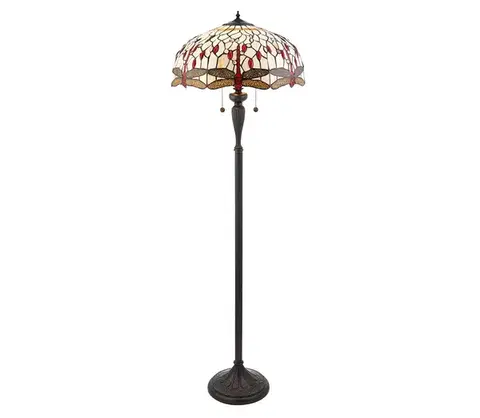 Lampy Endon 70940 - Stojacia lampa Tiffany DRAGONFLY 2×E27/60W/230V, priemer 50 cm 70940
