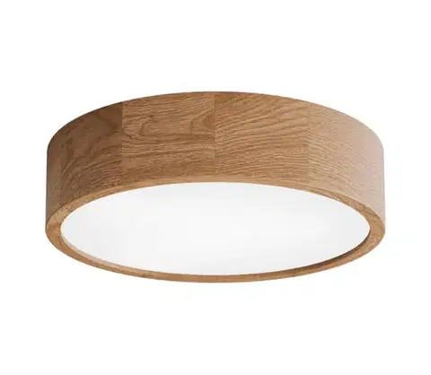 Svietidlá  Kúpeľňové stropné svietidlo CLEO so senzorom, 3xE27/24W/230V, pr. 37,5 cm, IP54, dub 5907623692641