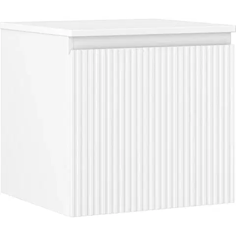 Kúpeľňový nábytok MEXEN/S - Rivel kúpeľňová skrinka pod umývadlo 50 cm s doskou, 1 šuplík, reliéf, biela mat 91A20-05047-1-BFC01