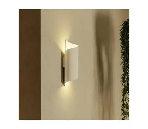 Svietidlá Eglo 902024 - LED vonkajšie nástenné svietidlo MONTARELLO 2xLED/4W/230V IP44 biela 902024