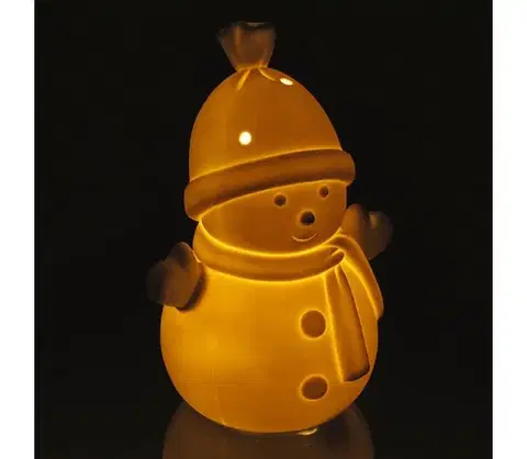 Svietidlá  - LED Vianočná porcelánová dekorácia LED/3xLR44 snehuliak 50005595