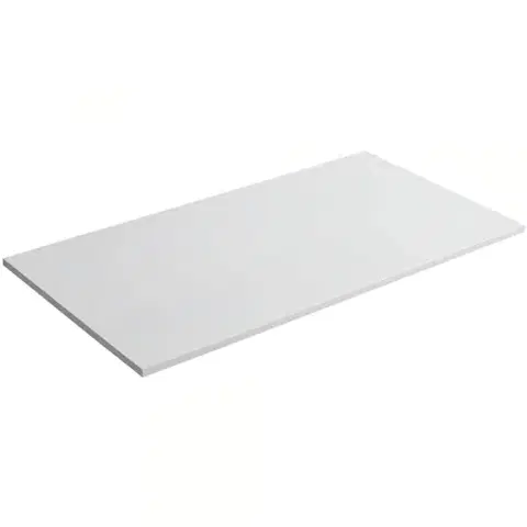 Kúpeľňový nábytok CERANO - Kúpeľňová doska z liateho mramoru Elanys - biela matná - 100x1,2x46 CER-662035