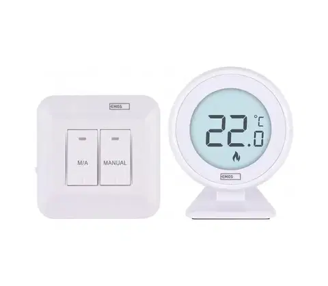 LED osvetlenie  Manuálny bezdrôtový izbový termostat 230V/16A 2xAA biely P5618