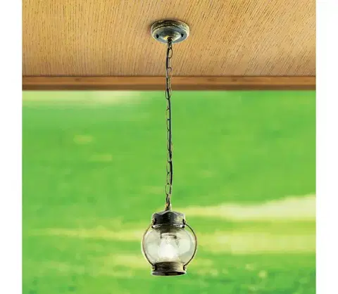 Svietidlá Orion - Vonkajšie závesné svietidlo TAVERNA 1xE27/60W/230V IP23 bronz/patina AL 11-1166 schwarz-gold