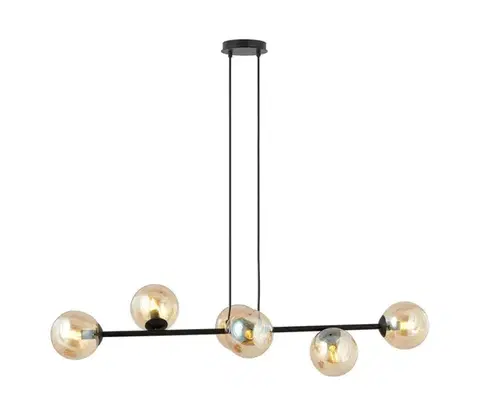 Svietidlá EMIBIG Luster na lanku ROSSI 6xE14/10W/230V čierna/béžová 876/6
