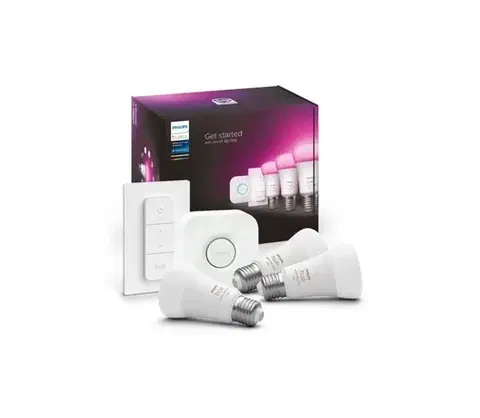 LED osvetlenie Základná sada Philips Hue WACA 3xE27/9W 2000-6500K + Hue bridge a stmievací vypínač 871951429135500