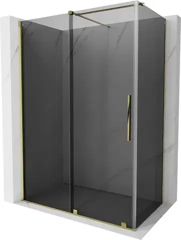 Sprchovacie kúty MEXEN/S - Velár sprchovací kút, posuvné dvere 160 x 80, grafit, zlato 871-160-080-41-50