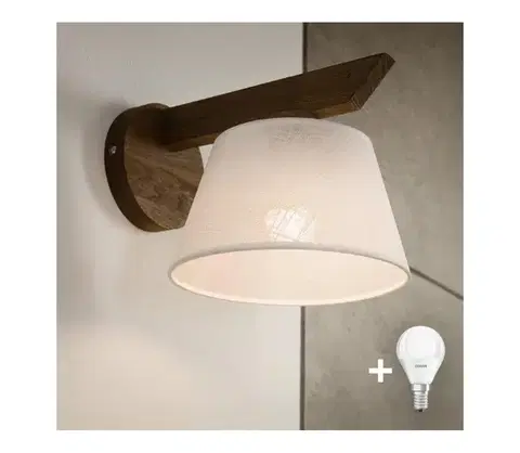 Svietidlá BRILAGI - LED Nástenné svietidlo ANTHONY 1xE14/40W/230V dub orech/biela 8590828610441