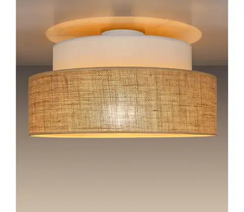 Svietidlá  Stropné svietidlo BOHO 1xE27/60W/230V pr. 40 cm biela/béžová 0127