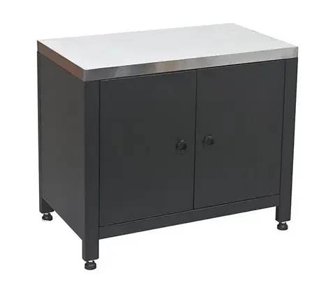 Záhradné stoličky a kreslá  Vonkajší modul – skrinka pod gril 80x47x69 cm, čierna/nerezová oceľ 14126