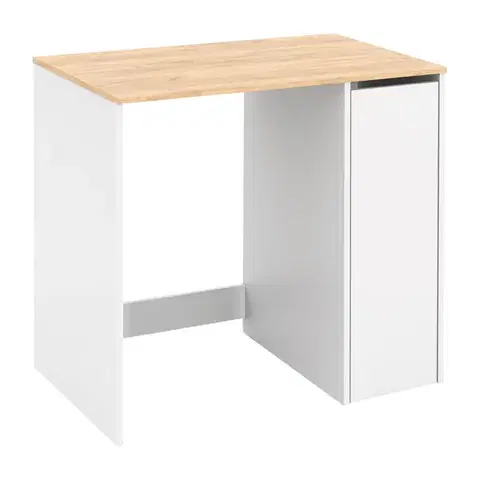 Kúpeľňový nábytok KONDELA Vlasti skrinka nad práčku dub artisan / biela