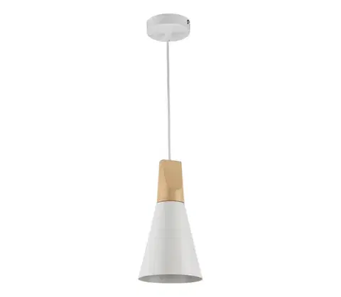 Svietidlá Maytoni P359-PL-140-W-Luster na lanku BICONES 1xE27/60W/230V pr. 14cm biela/béžová P359-PL-140-W
