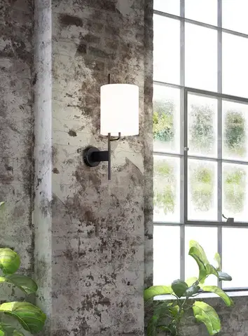 Nástenné svetlá Čiernobiela kovová nástenná lampa Tokyo Ledea