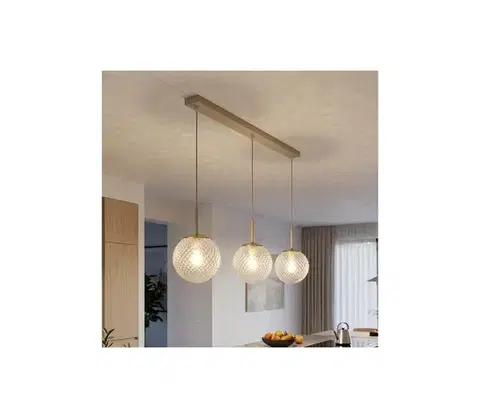 Svietidlá BRILAGI - Závesný luster na lanku STELLA 3xE27/60W/230V béžová/zlatá 85-009B