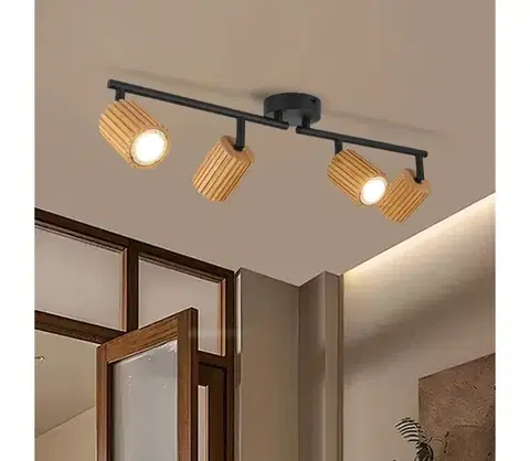Svietidlá BRILAGI - Bodové svietidlo MODERN WOOD 4xGU10/8W/230V drevo/čierna BRI376