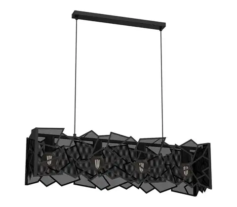 Svietidlá  Luster na lanku CAMO 4xE27/15W/230V čierna 551