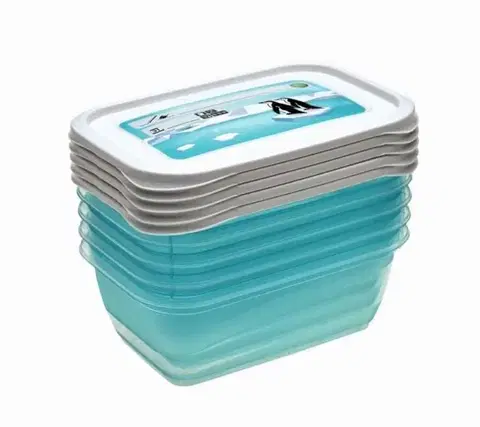 Dózy na potraviny Kinekus Dóza na potraviny plastová, sada 5ks, MAGIC ICE/POLAR, 0,5L, 15,5x10,5x6cm, obdĺžnik