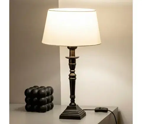 Lampy BRILAGI - Stolová lampa CERIA 1xE27/60W/230V pr. 25 cm čierna/biela 1xEG49185+EG781032