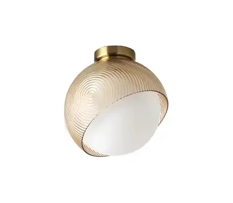 Svietidlá Ideal Lux - Stropné svietidlo BLOOM 1xE27/42W/230V pr. 22 cm zlatá/dymovo-béžová 366579