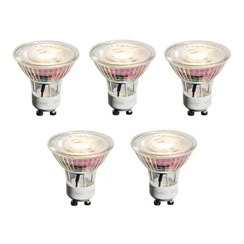 LED osvetlenie Sada 5 stmievateľných LED žiaroviek GU10 50 mm číra 4,9 W 450 lm 2700 K