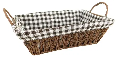 Košíky úložné MAKRO - Košík s látkou 27x19x8cm, výška s ušami 12cm