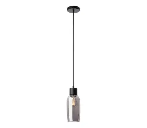 Svietidlá Redo 01-4044 - Luster na lanku ATLANTIS 1xE27/42W/230V pr. 11 cm čierna 01-4044