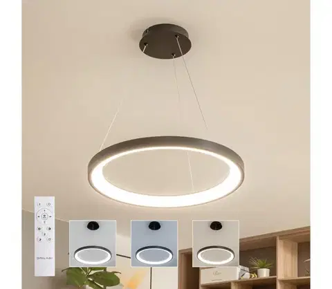 Svietidlá BRILAGI - LED stmievateľný závesný luster na lanku FALCON SLIM LED/42W/230V pr. 50 cm čierna +DO BRDX1330-500/CR