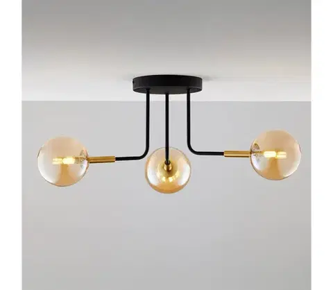 Svietidlá Jupiter 2037 - Luster na tyči BURANO 3xG9/10W/230V čierna/zlatá/béžová 2037