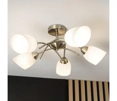 Svietidlá  Prisadený luster DONNA 5xE27/60W/230V patina LM-5.169