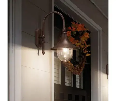 Svietidlá Ideal Lux - Vonkajšie nástenné svietidlo CIMA 1xE27/52W/230V IP43 hnedé 246826