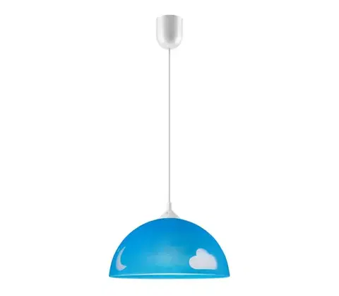 Svietidlá  Detský luster na lanku 1xE27/60W/230V LM 1.3.11 NIEBIESKI