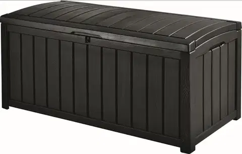 Úložné boxy a chladničky KETER Záhradný GUTTERWOOD box 390L | grafit